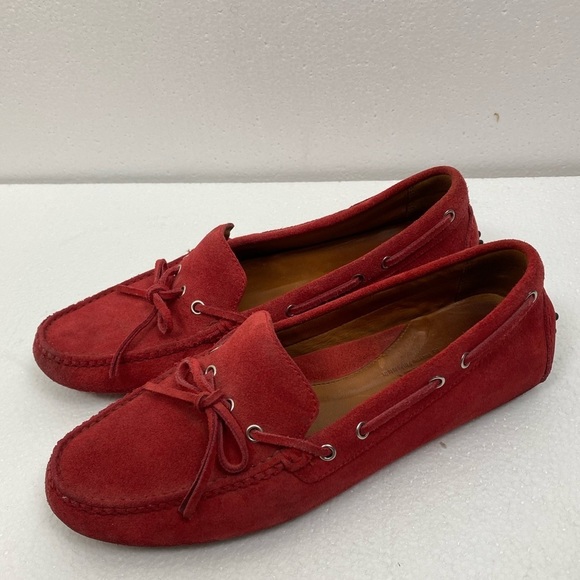 Wayne Flex Red‎ Leather Suede Loafers Flat Driving Great LTE Shoes women’s 7.5 - Picture 11 of 12